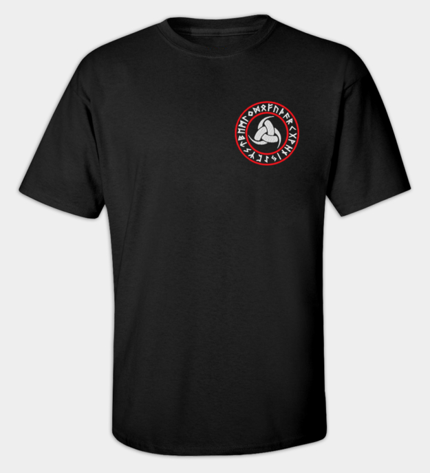 Drievoudige Hoorn van Odin Geborduurd T-shirt