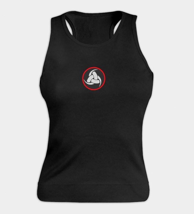 Odin's Drievoudige Hoorn geborduurde dames tanktop