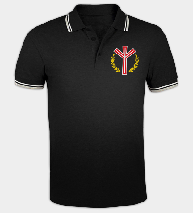Algiz-rune geborduurde poloshirt